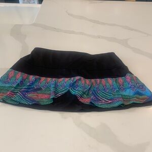 Lucky in Love Black and Multicolor Tennis Pickleball Skirt Skort